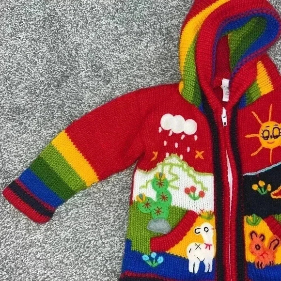 UNIQUE TARKA FUN SWEATER INFANT Peruvian Children's Wool Sweater - Picture 2 of 10
